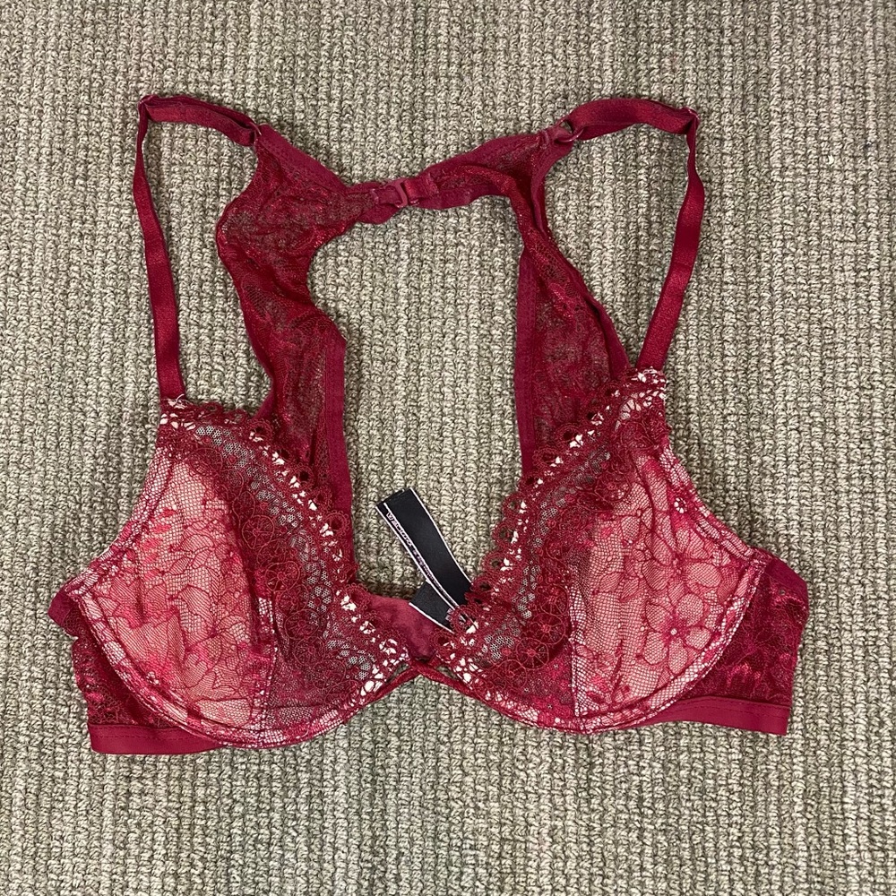 Victoria Secret Unlined Burgundy 32B Bra